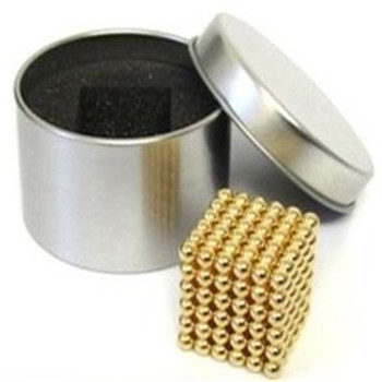 Neocube magnetic 5mm 216 magnetic neodym magnet ball with golden coating