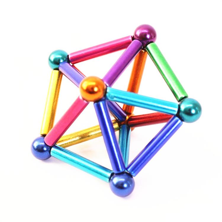 Interesting stacking toy children building magnetic sticks and balls